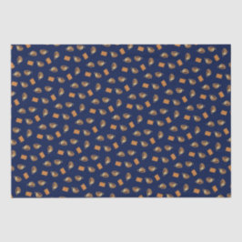 Koffie- en chocoladekoekjes patroon marineblauw vo tissuepapier