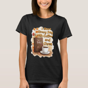Koffie en Christus Jezus Katholieke Ochtend T-shirt