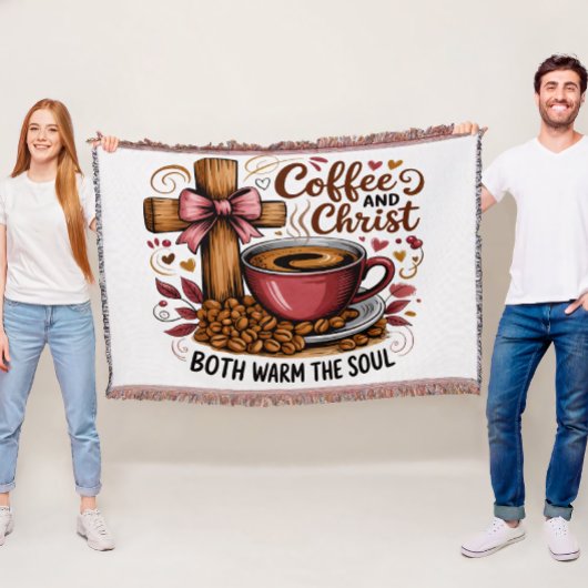 Koffie en Christus verwarmen de ziel Deken