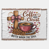 Koffie en Christus verwarmen de ziel Deken (Voorkant)
