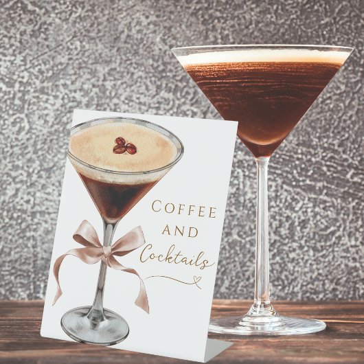 Koffie en cocktails Espresso Martini Vrijgezellenf Reclamebord Met Voetstuk