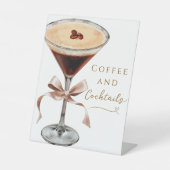 Koffie en cocktails Espresso Martini Vrijgezellenf Reclamebord Met Voetstuk (Voorkant)