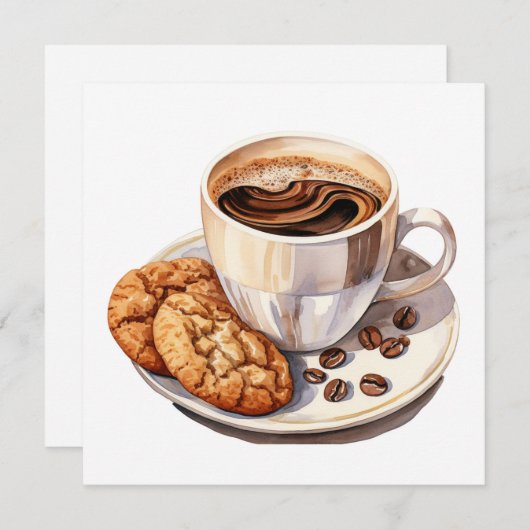 Koffie en Cookies Note Kaart (Voorkant / Achterkant)