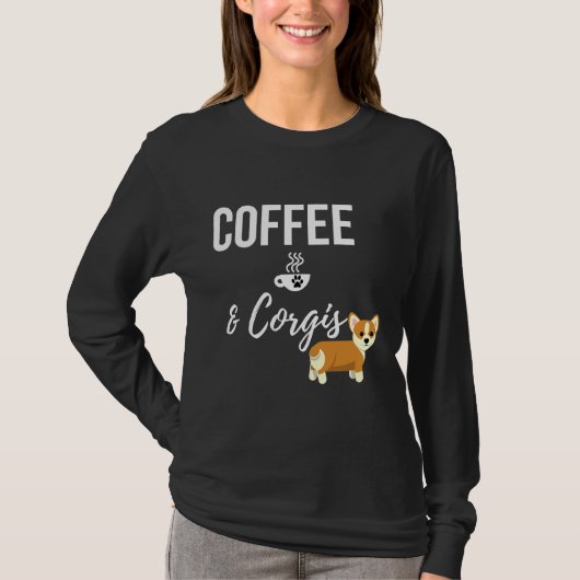 Koffie en Corgi T-shirt (Voorkant)