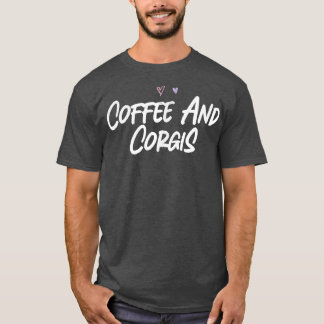 Koffie en Corgis Funny Love Cute Hearts T-shirt