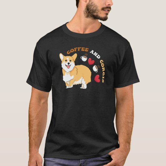 Koffie en Corgi's T-shirt (Voorkant)
