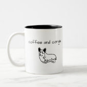 Koffie en corgis tweekleurige koffiemok (Links)