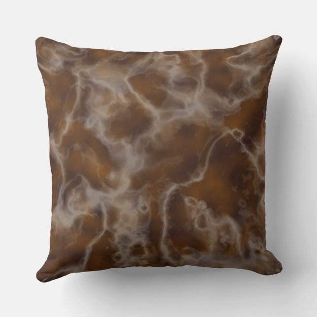 Koffie en Cream Marmer abstract Kussen (Achterkant)