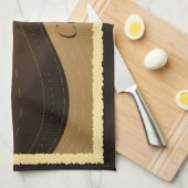 Koffie en Cream Waves Custom Keuken Theedoek (Quarter Fold)