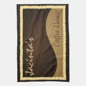 Koffie en Cream Waves Custom Keuken Theedoek (Verticaal)