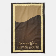 Koffie en Cream Waves Verticale Keuken Theedoek