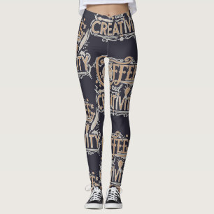 Koffie en Creatieve Typografie Leggings