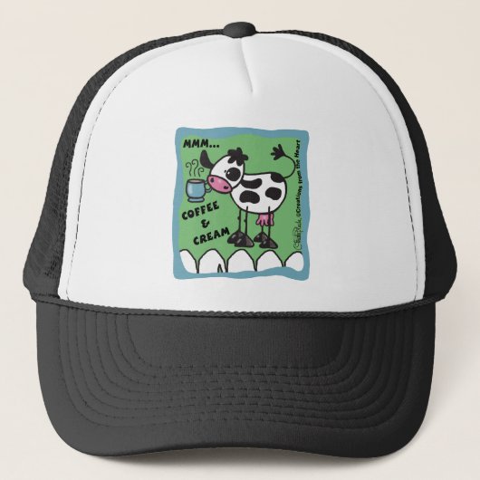 Koffie en Crème Koe Trucker Pet (Voorkant)