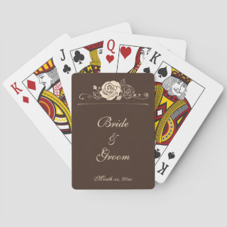 Koffie- en Crème Rozen Coördinerende Cadeaus Pokerkaarten