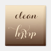 Koffie en Crème Schoon of Vuile Vaatwasser Magneet (Voorkant)