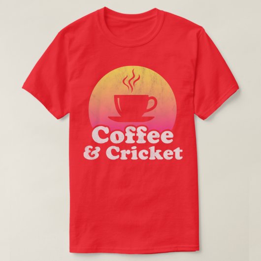 Koffie en cricket t-shirt (Design voorkant)