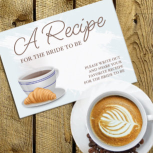 Koffie en croissant bruiloftsreceptie recept informatiekaartje