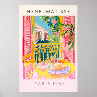 Koffie En Croissant Poster, Matisse Stijl Kunst Pr Poster