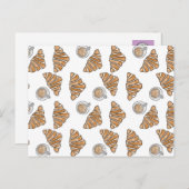 Koffie en croissants briefkaart (Voorkant / Achterkant)