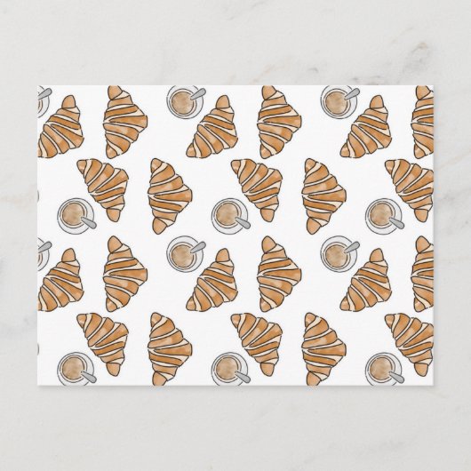 Koffie en croissants briefkaart (Voorkant)