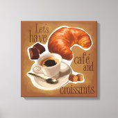 Koffie en croissants canvas afdruk (Voorkant)