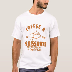 Koffie en croissants ontbijt t-shirt