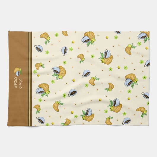 Koffie en croissants theedoek (Horizontaal)