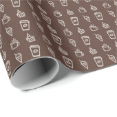 Koffie en Cupcake Patroon Cadeaupapier (Rol Hoek)