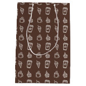 Koffie en Cupcake Patroon Medium Cadeauzakje (Achterkant)