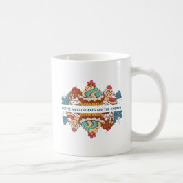 Koffie en cupcakes zijn het Antwoord Gezegde van d Koffiemok