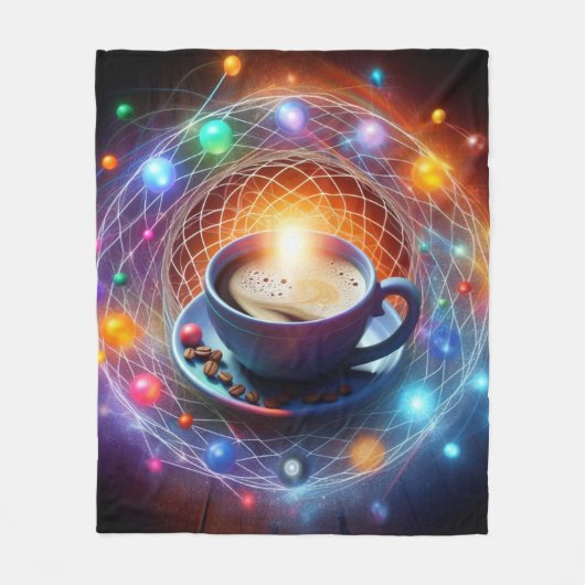 Koffie en de kosmos: een syzygie van energie fleece deken (Voorkant)