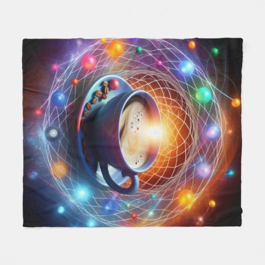 Koffie en de kosmos: een syzygie van energie fleece deken (Voorkant (Horizontaal))