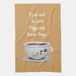 Koffie- en Dogs Kitchen Towel Theedoek
