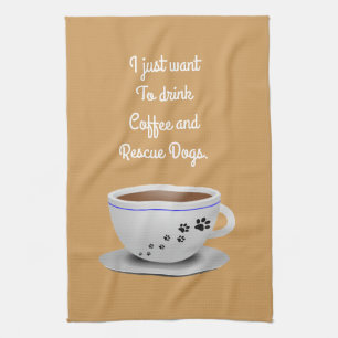 Koffie- en Dogs Kitchen Towel Theedoek