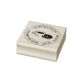 Koffie- en Donut Business Round-adres Rubberstempel (Stempel)