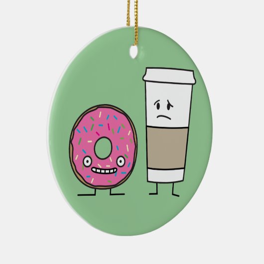 Koffie en donut keramisch ornament (Rechts)
