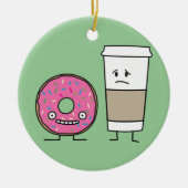 Koffie en donut keramisch ornament (Voorkant)