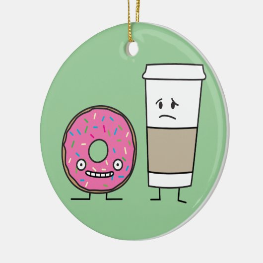 Koffie en donut keramisch ornament (Links)