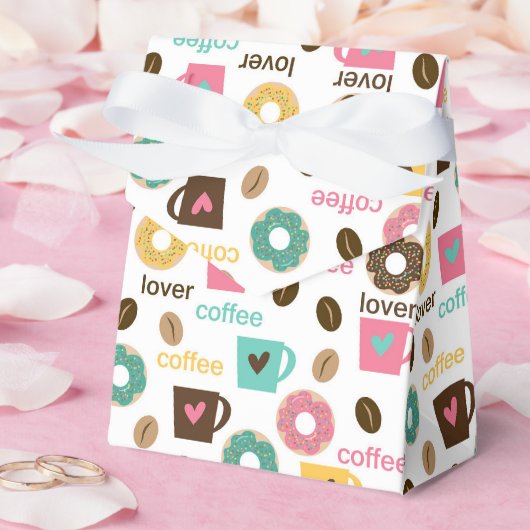 Koffie en Donut Patroon Bedankdoosjes (Huwelijk)