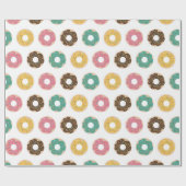 Koffie en Donut Patroon  Cadeaupapier (Vlak)