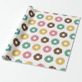 Koffie en Donut Patroon  Cadeaupapier (Uitgerold)