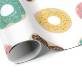 Koffie en Donut Patroon  Cadeaupapier (Rol Hoek)