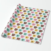 Koffie en Donut Patroon Cadeaupapier (Uitgerold)
