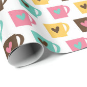 Koffie en Donut Patroon Cadeaupapier (Rol Hoek)