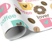 Koffie en Donut Patroon Cadeaupapier (Rol Hoek)