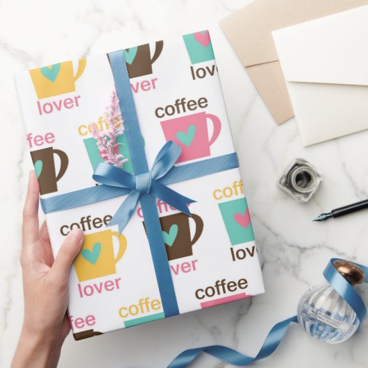 Koffie en Donut Patroon  Cadeaupapier (Geschenken)