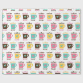 Koffie en Donut Patroon  Cadeaupapier (Vlak)