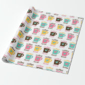 Koffie en Donut Patroon  Cadeaupapier (Uitgerold)