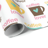 Koffie en Donut Patroon  Cadeaupapier (Rol Hoek)
