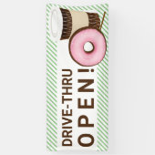 Koffie en Donut rijden door Spandoek (Verticaal)